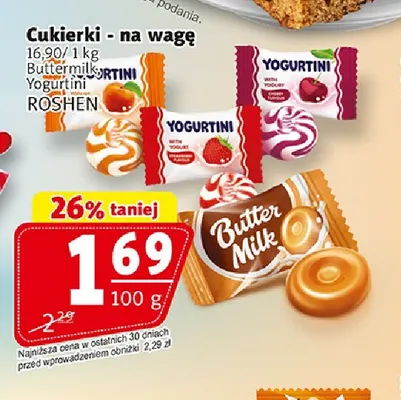 Cukierki na wagę Yogurtini Roshen promocja w Prim Market