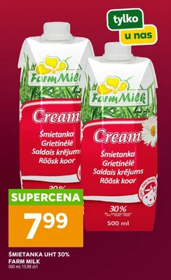 Śmietanka UHT 30% promocja w Stokrotka