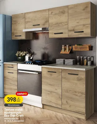 Zestaw mebli kuchennych Eco Dąb Craft promocja w Castorama