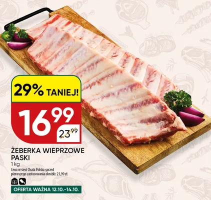 Żeberka wieprzowe paski promocja w Chata Polska