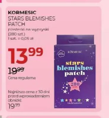 Plasterki na wypryski Kormesic Stars Blemishes Patch promocja w Drogerie Jawa