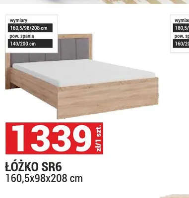 Łóżko SR6 160,5x98x208 cm promocja w Merkury Market