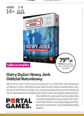 Gra Ostry Dyżur: Nowy Jork Oddział Ratunkowy Portal Games promocja w Empik