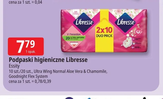 Podpaski higieniczne Goodnight Flex System Libresse promocja w Leclerc