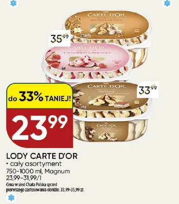 Lody Carte D'Or promocja w Chata Polska
