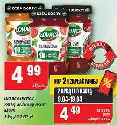 Dżem wybrany asortyment promocja w Chorten