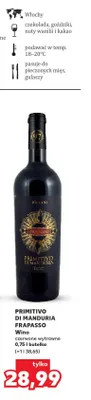 Wino czerwone wytrawne Frapasso Primitivo di Manduria promocja w Kaufland