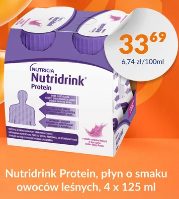 Płyn Nutridrink Protein o smaku owoców leśnych 4-pak 125 ml promocja w DOZ.PL