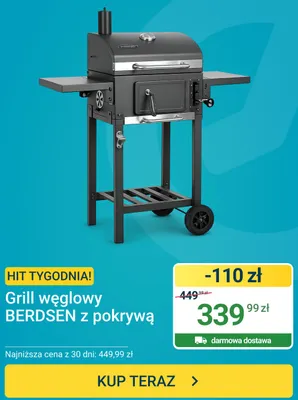 Grill węglowy Berdsen z pokrywą promocja w ERLI