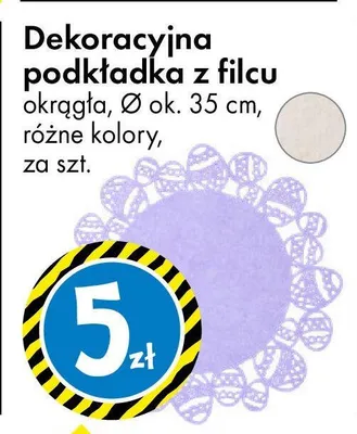 Dekoracyjna podkładka z filcu promocja w Tedi