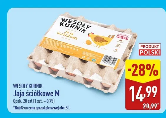 Jaja ściółkowe M Wesoły Kurnik promocja w Aldi