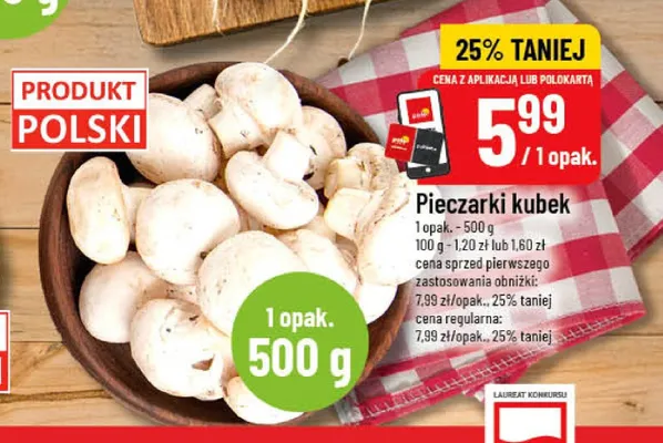 Pieczarki kubek polskie promocja w POLOmarket