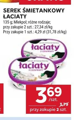 Serek śmietankowy Łaciaty Mlekpol promocja w Stokrotka