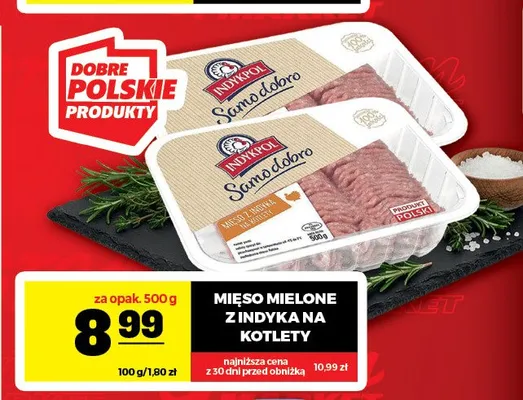 Mięso mielone z indyka na kotlety Indykpol Samo dobro promocja w Gram Market