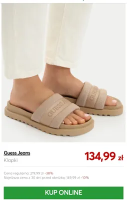 Klapki Guess Jeans promocja w eobuwie.pl