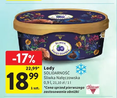 Lody Solidarność Śliwka Nałęczowska promocja w Intermarche