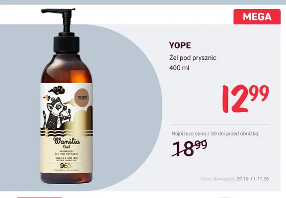 Żel pod prysznic Wanilia Oud Yope promocja w Rossmann