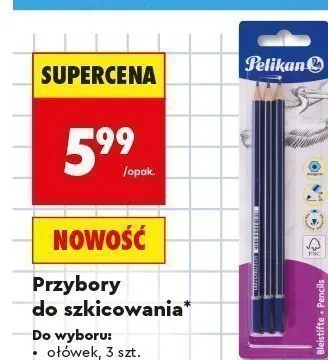 Ołówki do szkicowania Pelikan 3-pak promocja w Biedronka