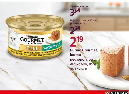 Karma pełnoporcjowa dla kotów Purina Gourmet Gold Savoury Cake promocja w Rossmann
