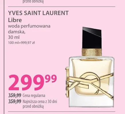 Woda perfumowana damska Yves Saint Laurent Libre promocja w Hebe