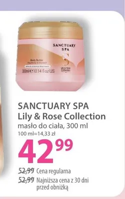 Masło do ciała SANCTUARY SPA Lily & Rose Collection promocja w Hebe