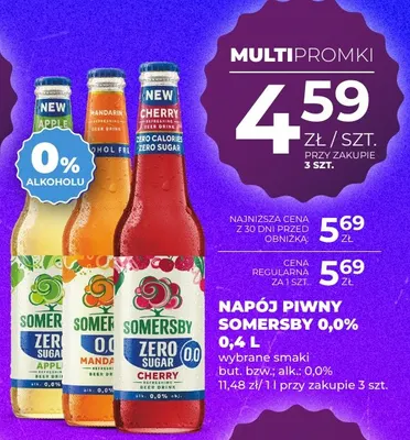 Piwo bezalkoholowe Napój piwny bezalkoholowy Somersby Mandarin promocja w Duży Ben