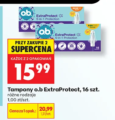 Tampony o.b ExtraProtect promocja w Biedronka