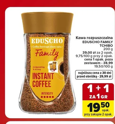 Kawa rozpuszczalna Eduscho Family promocja w Carrefour Market