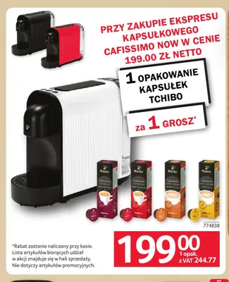 Ekspres kapsułkowy Cafissimo Now Tchibo promocja w Selgros