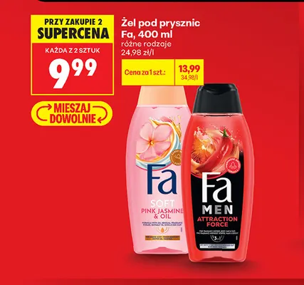 Żel pod prysznic Fa Men Attraction Force promocja w Biedronka