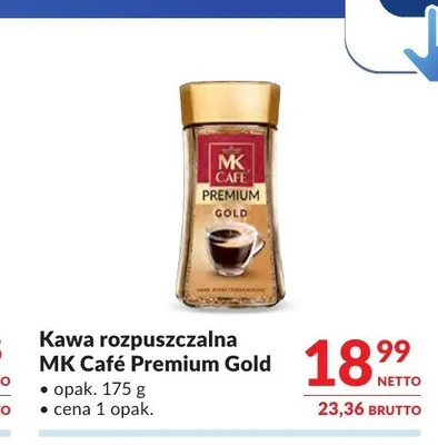 Kawa rozpuszczalna MK Café Premium Gold promocja w Makro