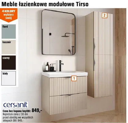 Cena bez kuponu heyOBI, szafka z umywalką 60 cm, kolor kaszmir promocja w OBI