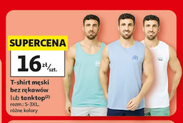 T-shirt męski bez rękawów Inextenso promocja w Auchan