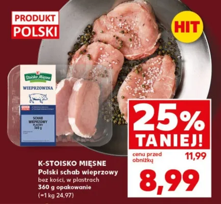 Polski schab wieprzowy bez kości, w plastrach promocja w Kaufland