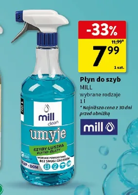 Płyn do szyb Mill Clean Umyje promocja w Intermarche