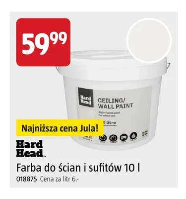 Farba do ścian i sufitów Hard Head promocja w Jula