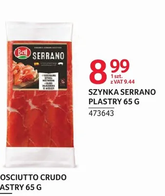Szynka Serrano plastry Bell promocja w Selgros