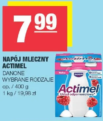 Napój mleczny Actimel wybrane rodzaje promocja w SPAR