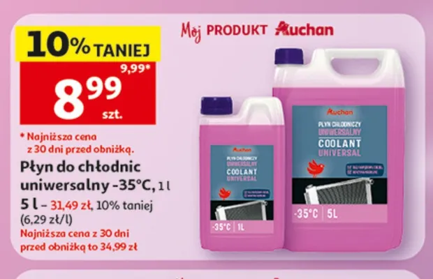 Płyn do chłodnic uniwersalny -35°C Auchan 5l promocja w Auchan