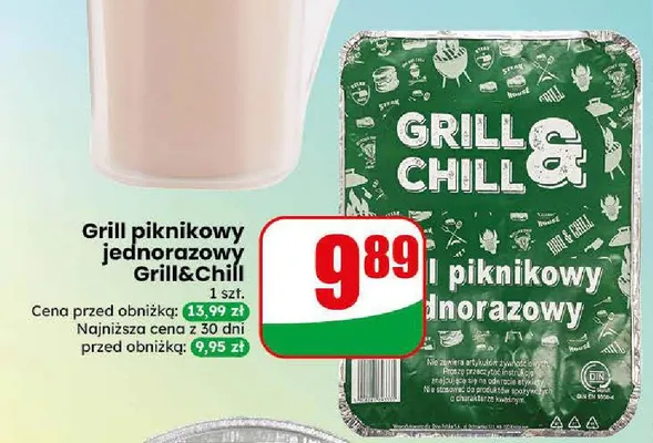 Grill piknikowy jednorazowy Grill&Chill promocja w Dino