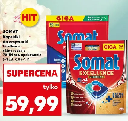 Kapsułki do zmywarki Excellence różne rodzaje 70-54 szt. opakowanie promocja w Kaufland