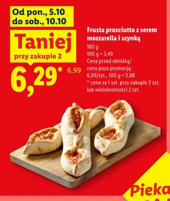 Frusta prosciutto z serem mozzarella i szynką Piekarnia Lidla promocja w Lidl