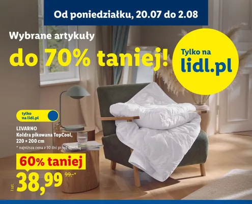 Kołdra pikowana TopCool LIVARNO 220x200 cm promocja w Lidl