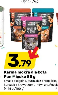 Karma mokra dla kota cielęcina Pan Mięsko promocja w Bricomarche