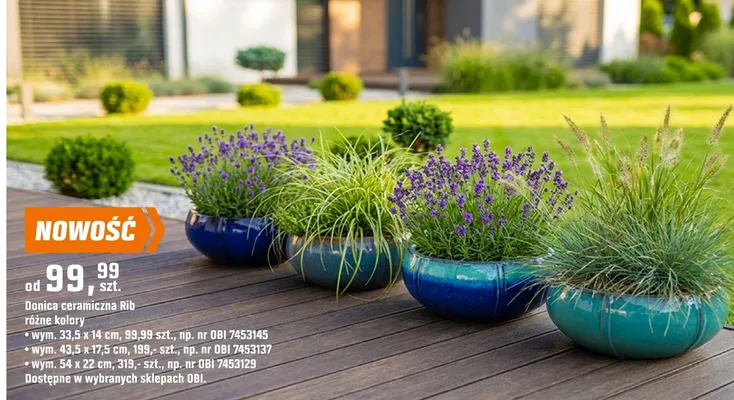 Donice ceramiczne Rib promocja w OBI