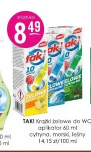 Krążki żelowe do WC aplikator cytryna Tak! promocja w Drogerie Jasmin