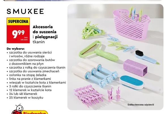 Klamerki w kształcie kota Smukee 12-pak promocja w Biedronka