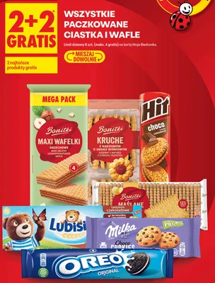 Paczkowane ciastka i wafle promocja w Biedronka