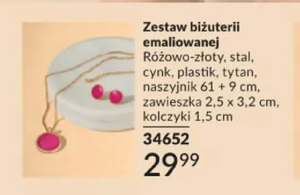 Zestaw biżuterii emaliowanej promocja w AVON