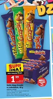 Wafle Mega Grześki w czekoladzie promocja w Twój Market